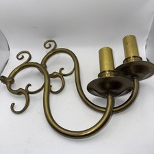 PAIR OF BRASS WALL SCONCES - CANDLE HOLDERS - HANGING WALL DECORATION 