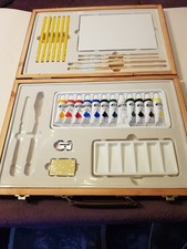 Wooden Art Supply Box with Oil