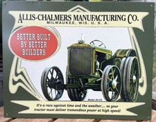 LARGE TIN PLATE SIGN  ADVERTISING ALLIS-CHALMERS TRACTORS AND EQUIPMENT