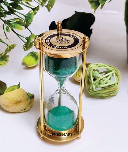 Brass sand timer hour - brass, glass