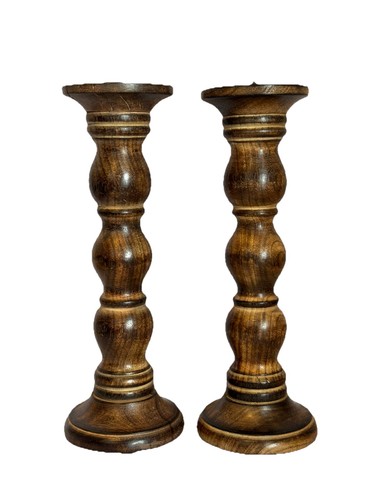 Vintage pair wooden pillar - pair, of