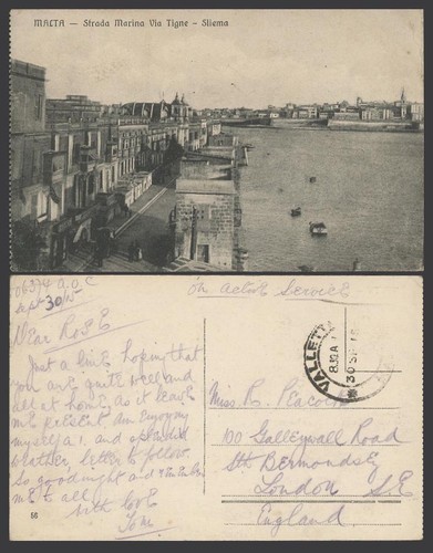 Malta 1915 old postcard strada - 1915,