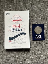 Complete set 2018 alphabet 10p coins in Royal Mint folder & completer medallion