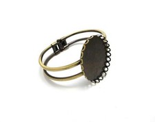 Bronze bangle blank setting 30 x 40 mm oval jewellery making cabochon bracelet