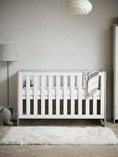 Obaby Nika Cot Bed Grey Wash & White Durable Nursery Baby Furniture