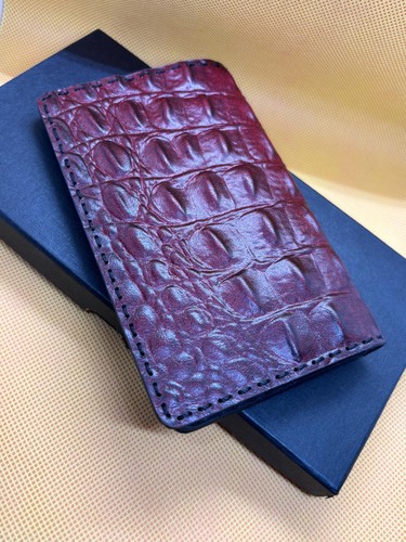 Handmade leather long wallet - handmade,