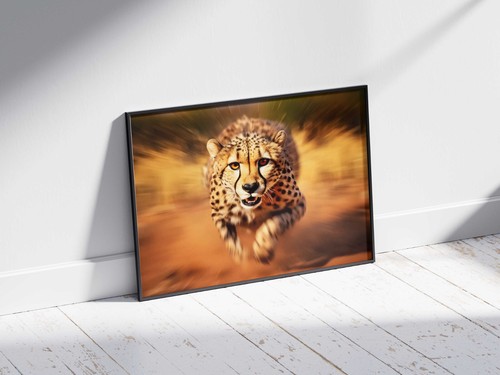 Majestic cheetah chase poster - cheetah,