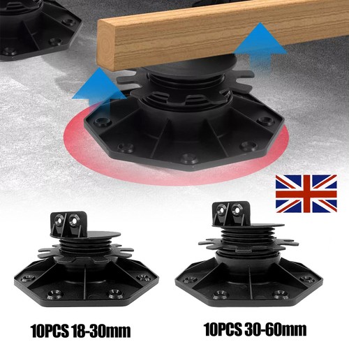 10pc adjustable decking feet - adjustable,