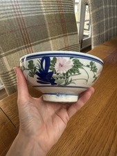 Antique Chinese Liling kiln Porcelain Bowl With Pink Flower. 