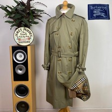 Burberrys Vintage Men’s Double Breasted Trench Coat (40S) UK + Wool Liner Check