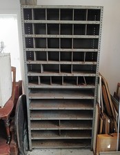Vintage full size metal engineers cabinet pigeon holes shelves workshop storage