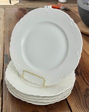 Set 5 Haviland France Ranson White Limoges Luncheon Plates 8 1/2" Scalloped