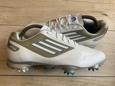 Mens WHITE GOLD ADIDAS Adizero One GOLF SHOES (uk8)