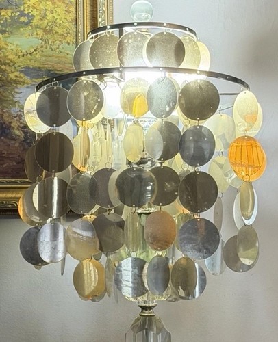 Vintage mcm capiz - capiz, lamp