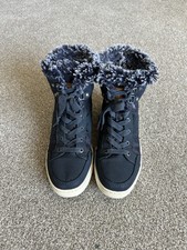 Bench Blue Fur Lined Lace-up High Top Trainers Winter Boots UK 5