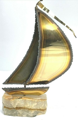 Vintage brass sailboat - vintage,