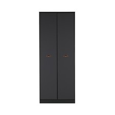 Graphite Matt Copper Metal Half Moon Handles 2 Door Double Palace Wardrobe