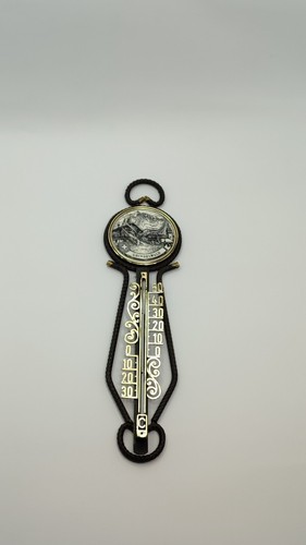 Vintage metal thermometer - vintage,