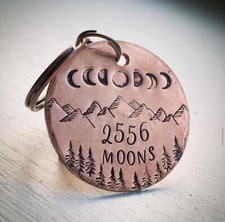 7th Copper moon phase Wedding Anniversary Gift Husband Wife Keychain Keyring