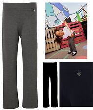 Girls Jersey School Trousers George Black Navy Grey Straight Stretch Uniform