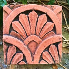 Decorative brick copy of Art Deco style antique terracotta wall tile