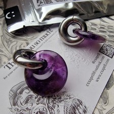 Amethyst Ear Weights Stretched