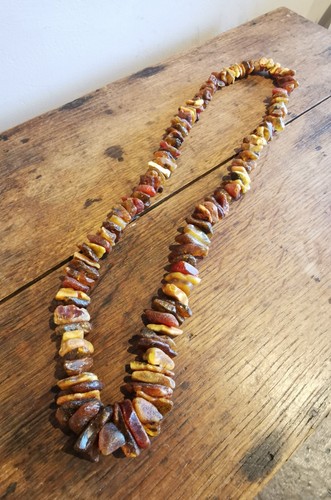 Raw amber necklace - raw, necklace,
