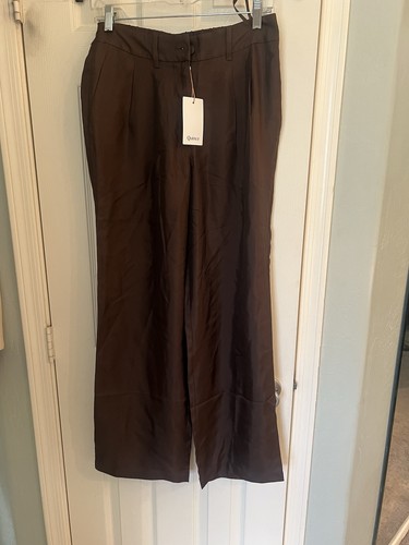 Quince brown silk nwt wide - nwt,