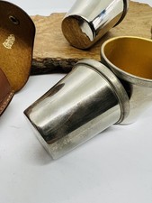 Fine Vintage FOUR SILVER TONE BEAKER / CUP/  Mugs 10 Fl oz Made By CROSS