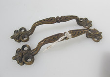 Antique brass door handles - door,