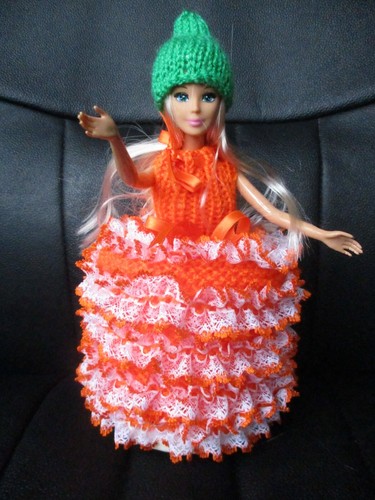 Hand knitted pumpkin doll - knitted,
