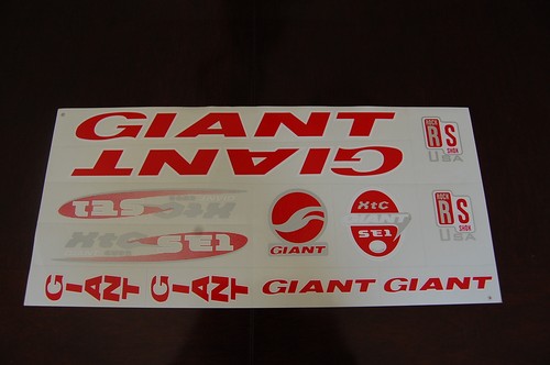 Giant xtc se1 stickers red - se1,