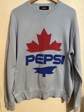 Dsquared2 Pepsi Logo Made In Italy 100% Cotton Light Blue Sweatshirt XL