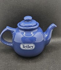 Tetley Tea, Small Blue Tea Pot, 2 Cups, Made By Wade Pottery.