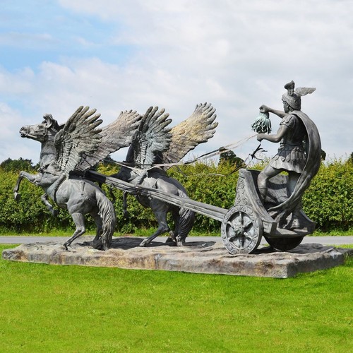 Large bronze chariot sculpture - bronze,