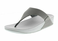 FITFLOP LULU SHIMMER PEWTER GREY SIZE 3 5 6.5 TONING FLIP FLOPS SANDALS BNWB