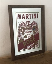 Martini rose vintage advertising mirror, art deco, Italian liquor, retro drinks