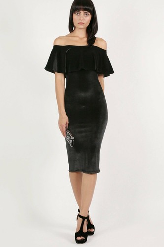 Velvet party dress off - dress,