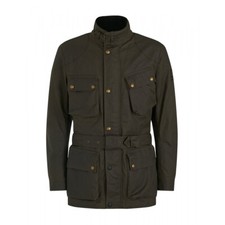 Belstaff Trialmaster Wax Cotton Motorcycle Jacket - Olive Green
