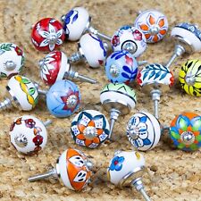 ⭐ 10/20 Round Multicolour Mix Ceramic Knobs Door Handle Cabinet Drawer Cupboard