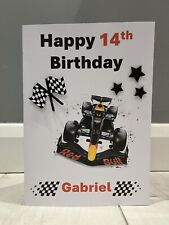 Personalised Racing Car Formula 1  F1 Birthday Card for Grandson Son Husband