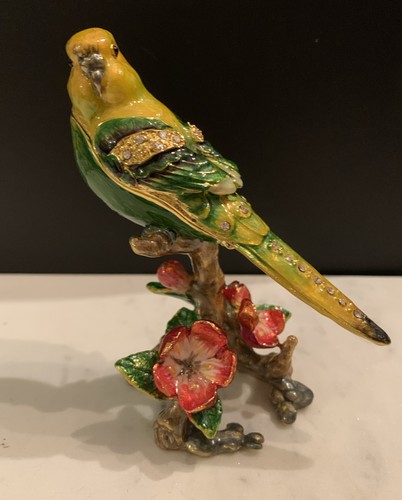 Enamel jeweled parakeet budgie - jeweled,