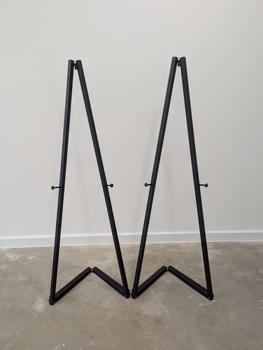 Folding black aluminium easel - folding,