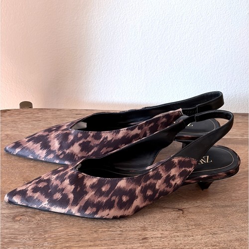 Zara leopard print slingback - leopard,