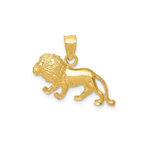 10k yellow gold walking lion - yellow,