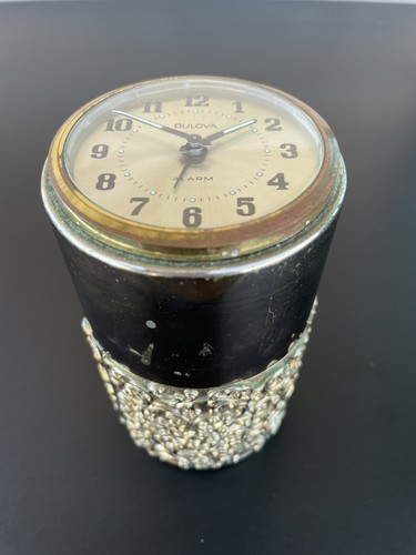 Vtg bulova alarm travel desk - bulova,