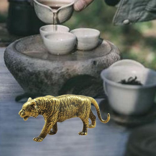 Brass tiger statue souvenir - statue,