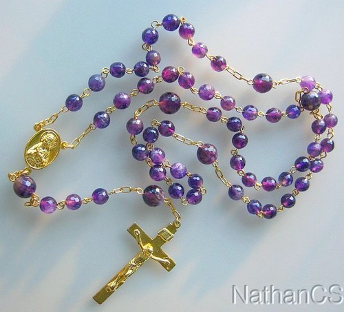Catholic rosary amethyst - catholic,
