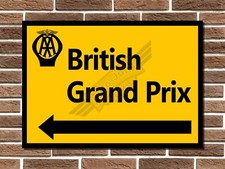 British Grand Prix AA Metal Wall Sign Garage Sign Wall Plaque F1 Man Cave Bar