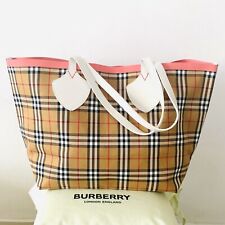 Brand New BURBERRY Reversible Tote Bag - Large Checked Canvas